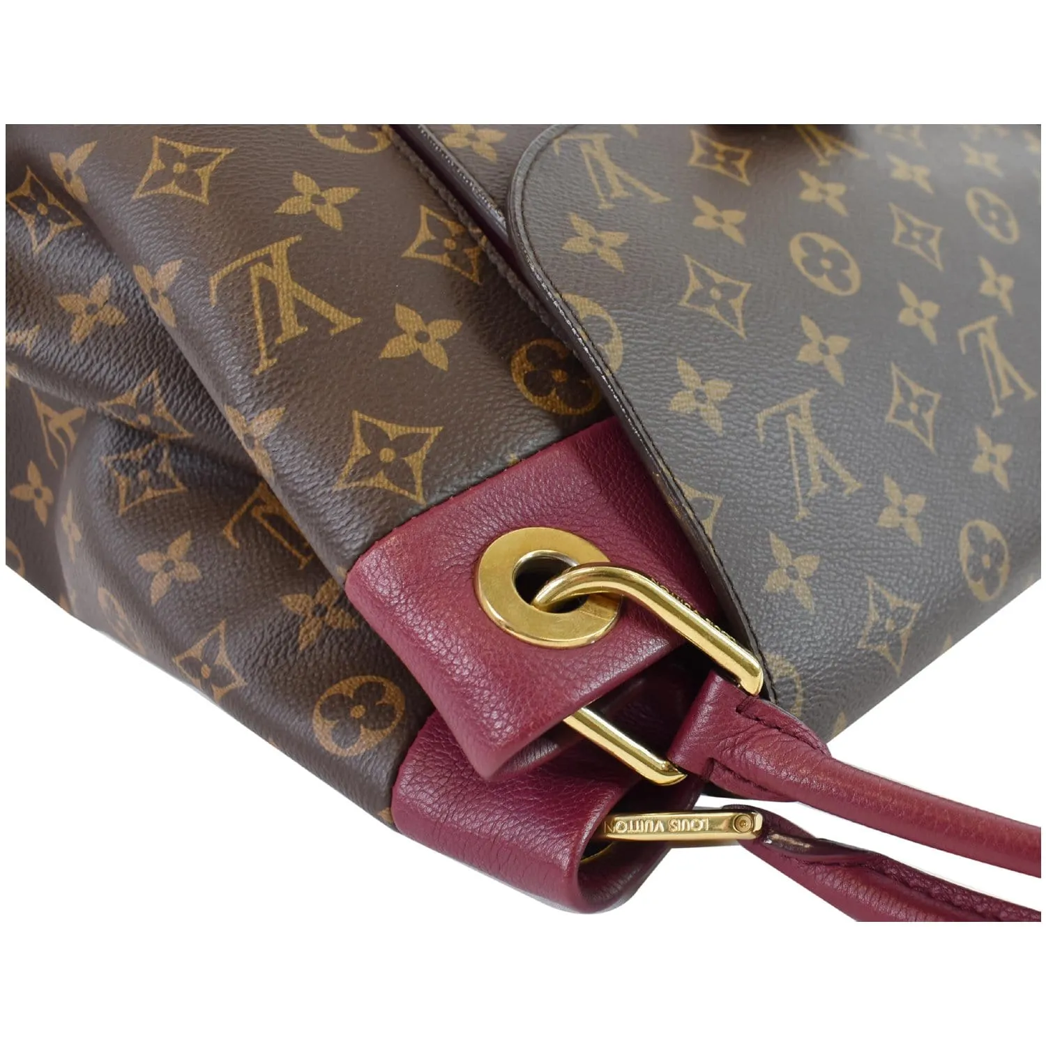 LOUIS VUITTON Olympe Monogram Canvas Satchel Shoulder Bag Aurore
