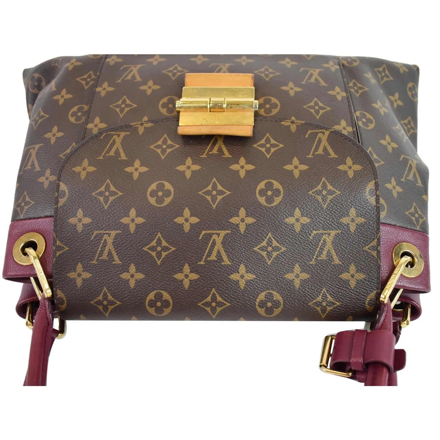 LOUIS VUITTON Olympe Monogram Canvas Satchel Shoulder Bag Aurore