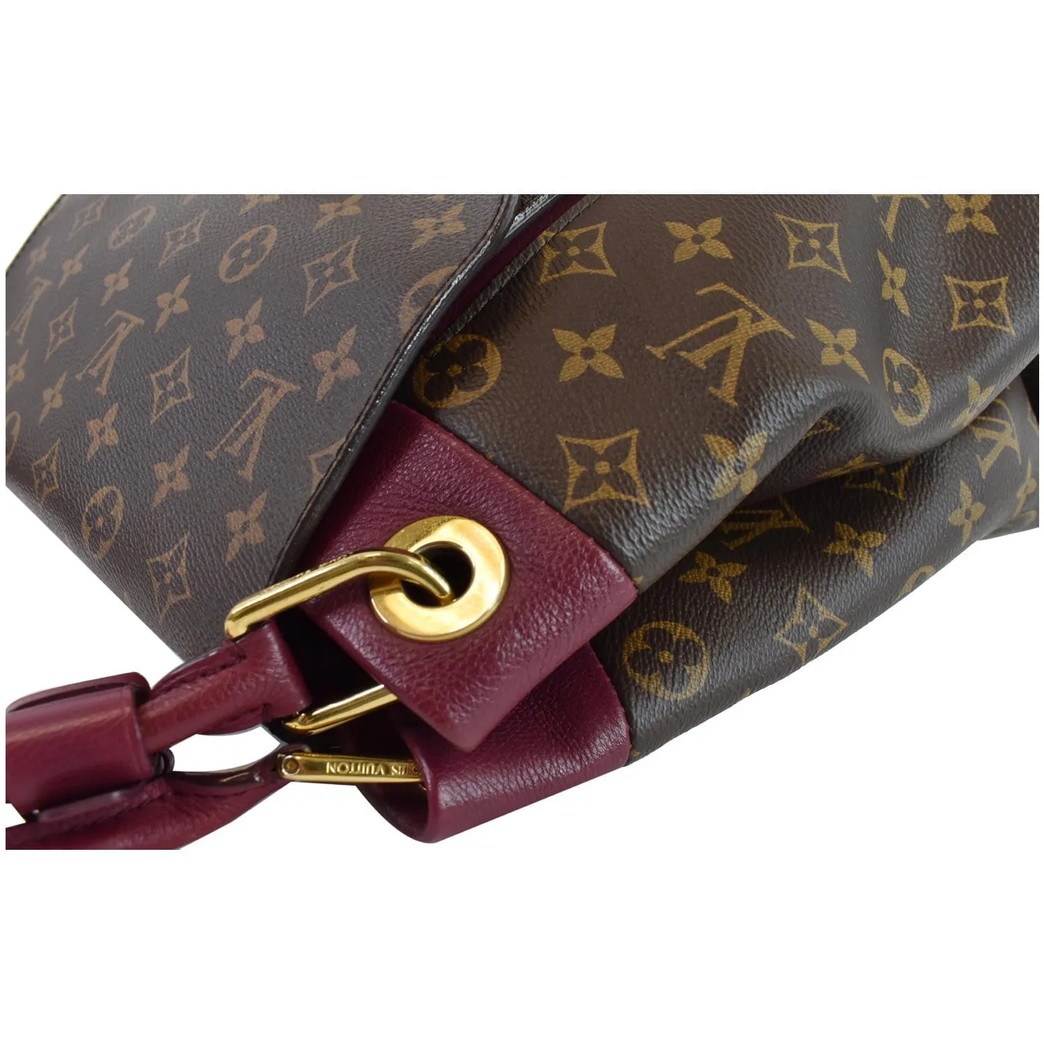 LOUIS VUITTON Olympe Monogram Canvas Satchel Shoulder Bag Aurore