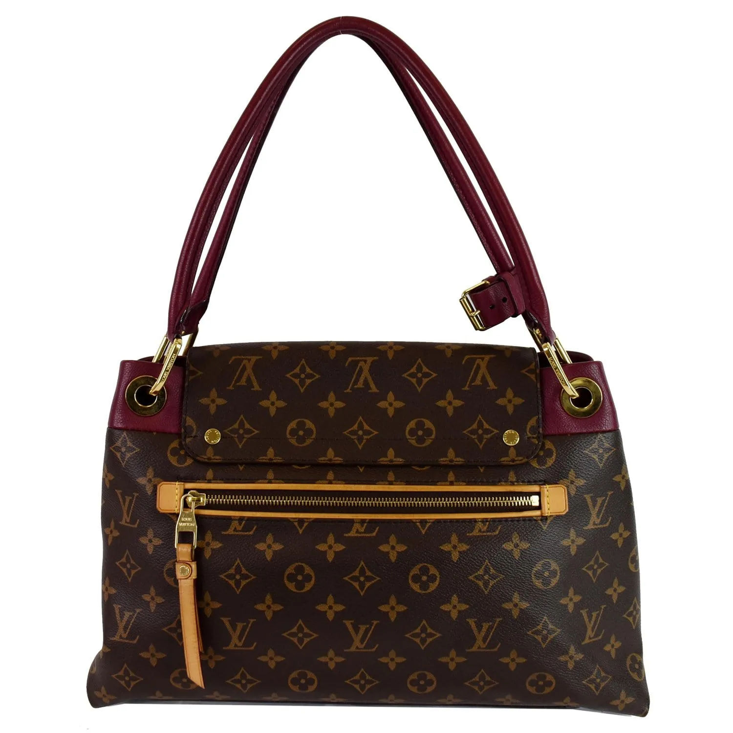 LOUIS VUITTON Olympe Monogram Canvas Satchel Shoulder Bag Aurore