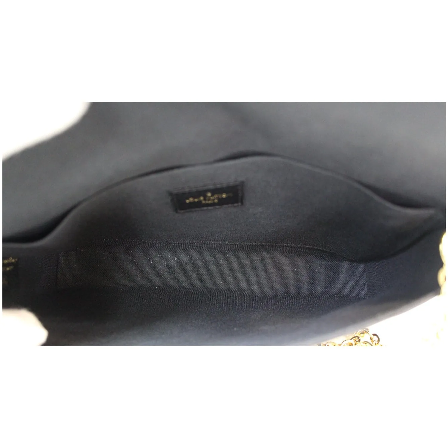 LOUIS VUITTON Pochette Felicie Empreinte Leather Crossbody Bag Black