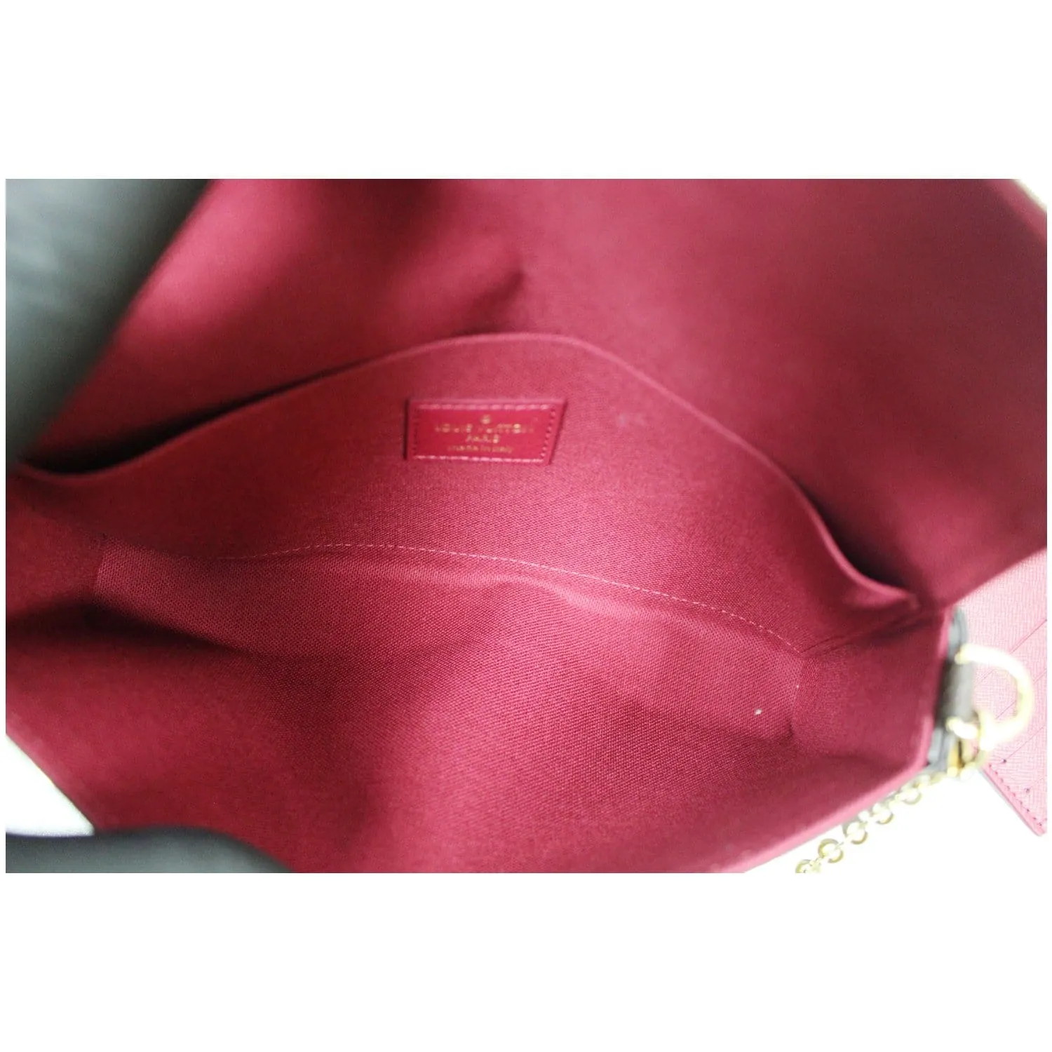 LOUIS VUITTON Pochette Felicie Monogram Canvas Crossbody Bag Brown