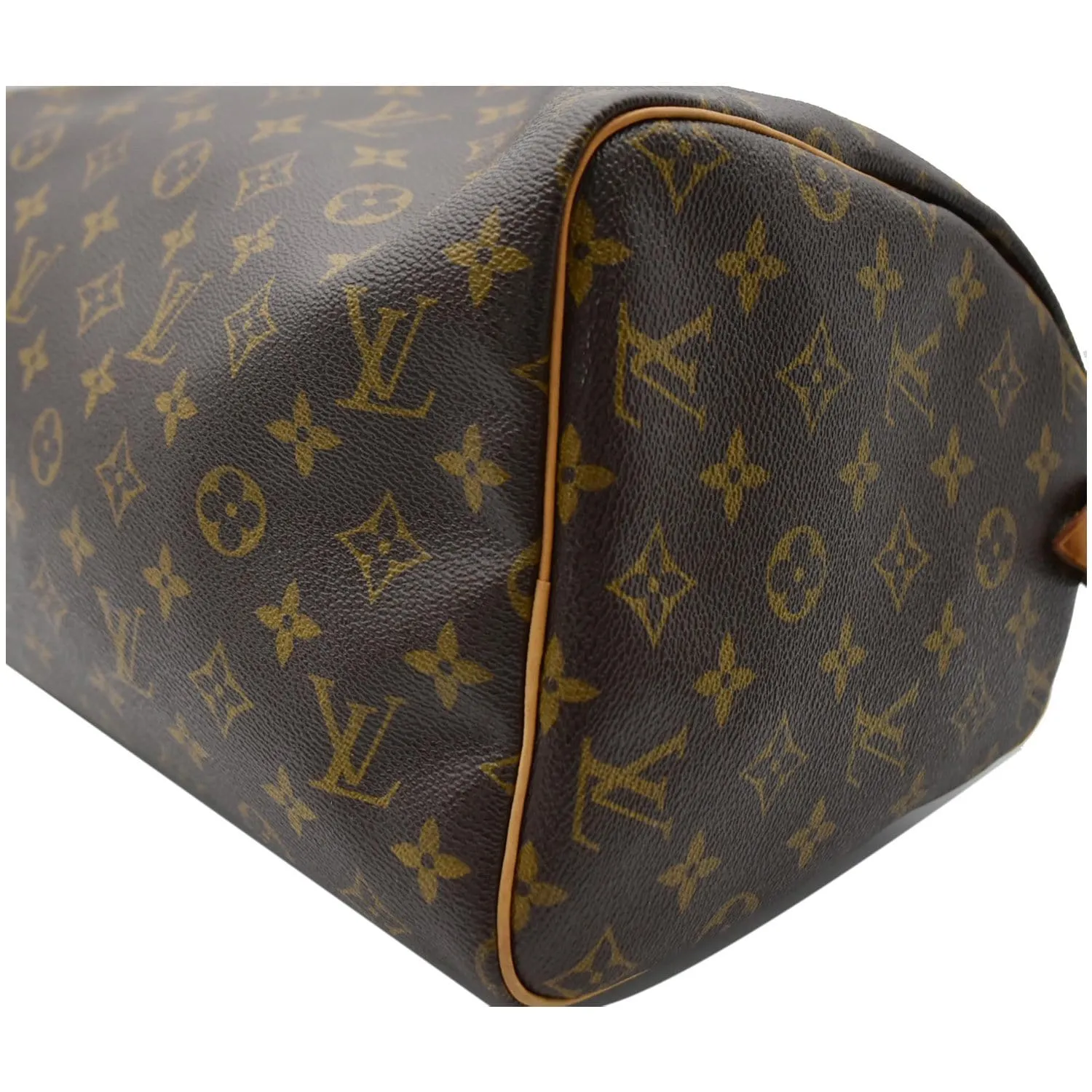 LOUIS VUITTON Speedy 30 Monogram Canvas Satchel Bag Brown