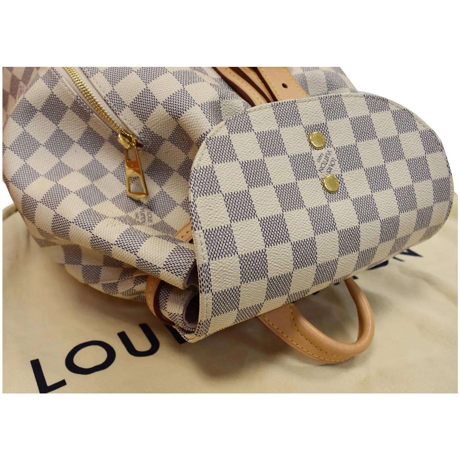 LOUIS VUITTON Sperone Damier Azur Backpack Bag White