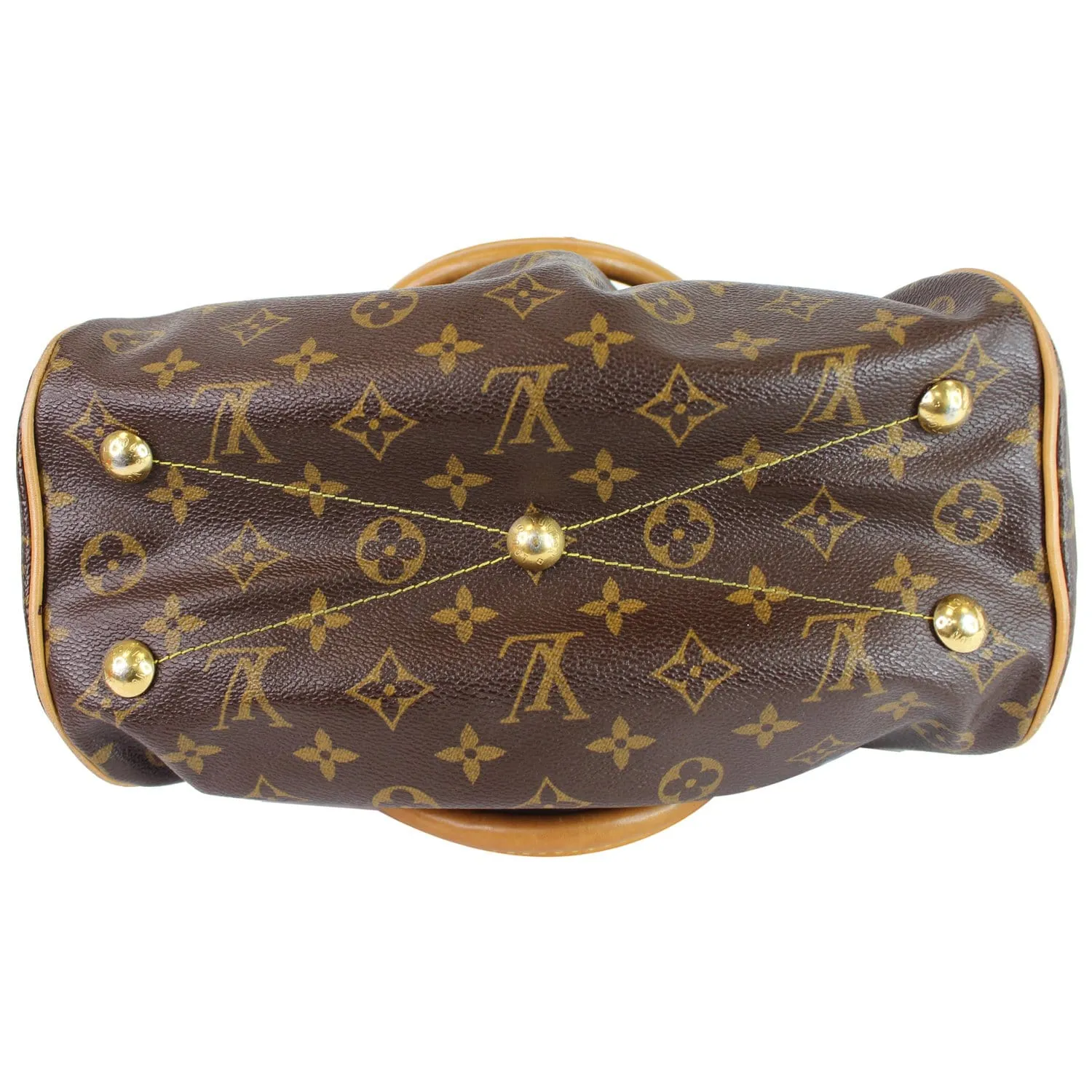 LOUIS VUITTON Tivoli PM Monogram Canvas Satchel Bag Brown