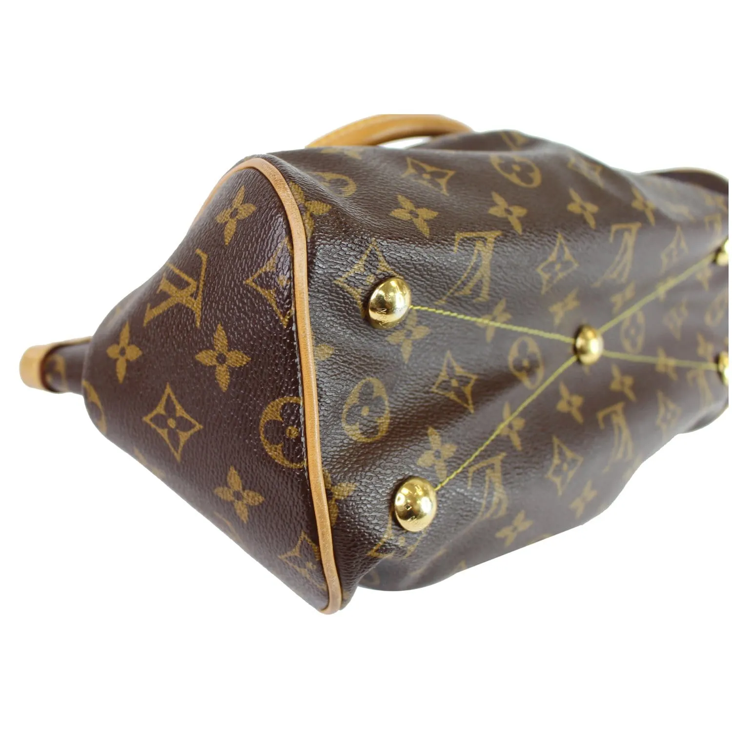 LOUIS VUITTON Tivoli PM Monogram Canvas Satchel Bag Brown
