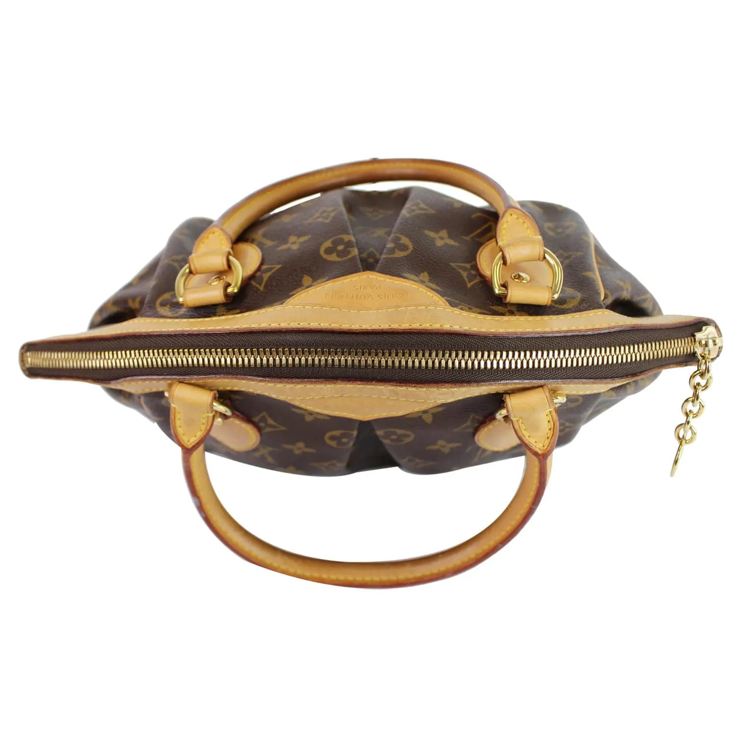 LOUIS VUITTON Tivoli PM Monogram Canvas Satchel Bag Brown