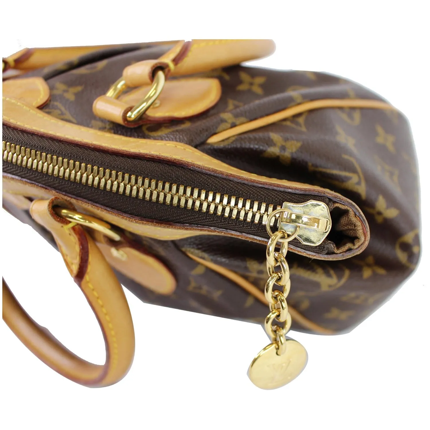 LOUIS VUITTON Tivoli PM Monogram Canvas Satchel Bag Brown