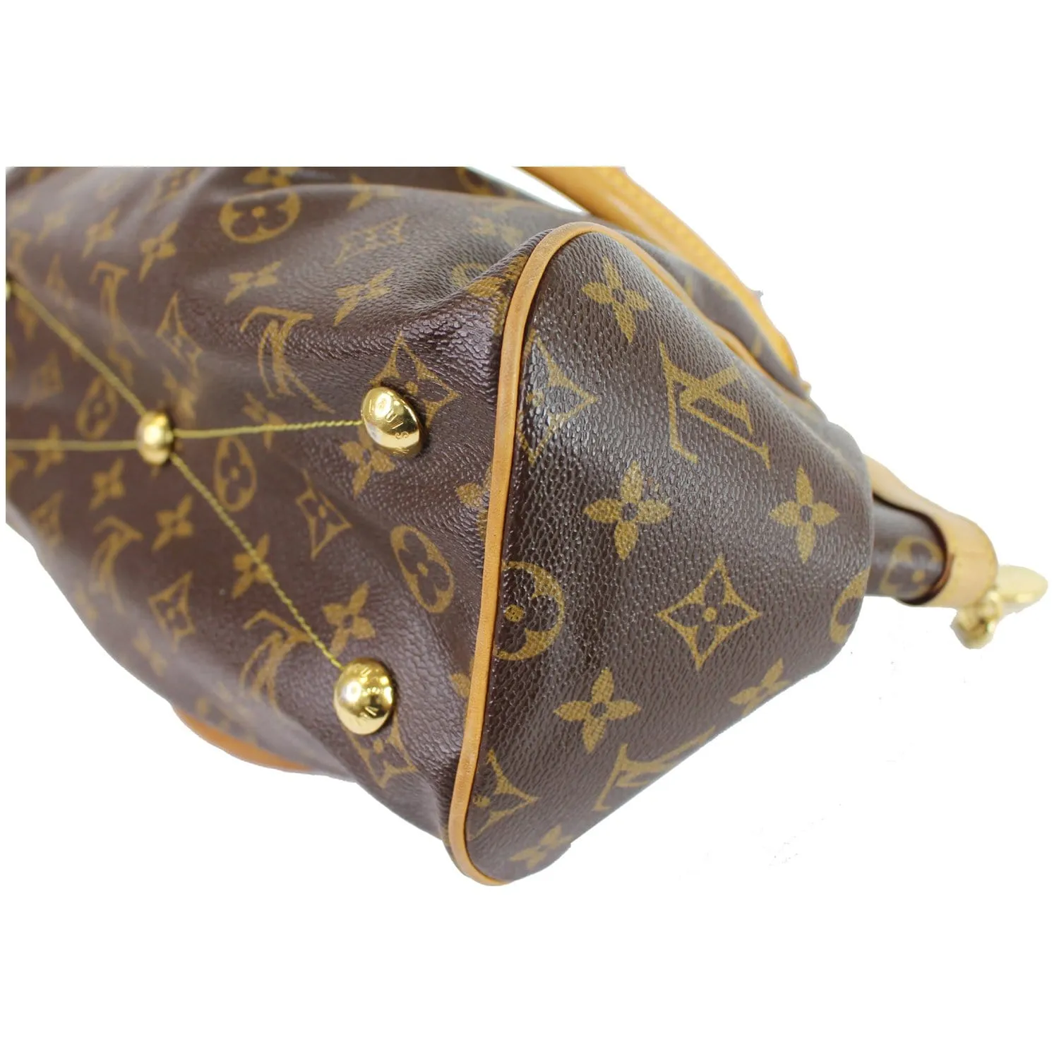 LOUIS VUITTON Tivoli PM Monogram Canvas Satchel Bag Brown