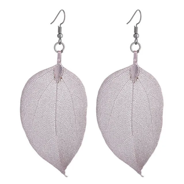 LOVBEAFAS 2018 Fashion Brincos Bohemian Long Earrings Unique Natural Real Leaf Big Boho Earrings For Women Fine Jewelry Gift