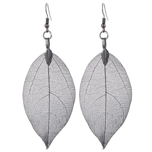 LOVBEAFAS 2018 Fashion Brincos Bohemian Long Earrings Unique Natural Real Leaf Big Boho Earrings For Women Fine Jewelry Gift