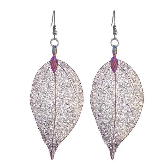 LOVBEAFAS 2018 Fashion Brincos Bohemian Long Earrings Unique Natural Real Leaf Big Boho Earrings For Women Fine Jewelry Gift