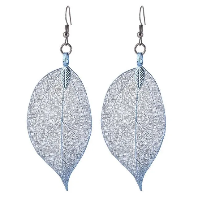 LOVBEAFAS 2018 Fashion Brincos Bohemian Long Earrings Unique Natural Real Leaf Big Boho Earrings For Women Fine Jewelry Gift