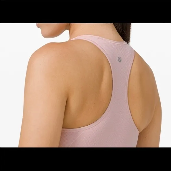 Lululemon Ebb to train longline High neck pink Sports Bra size 6