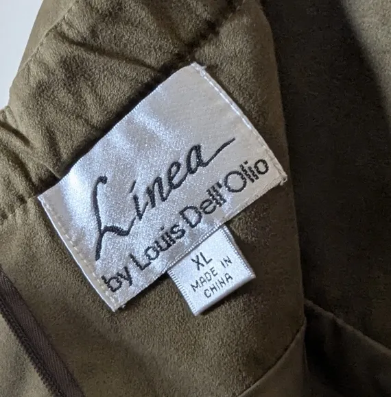 Luxe Olive Suede-Like Midi Skirt ✨ | Linea by Louis Dell’Olio XL