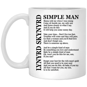 Lynyrd Skynyrd Simple Man Lyric Mug