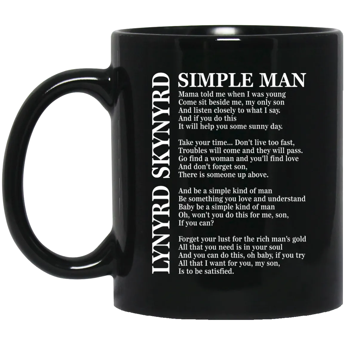 Lynyrd Skynyrd Simple Man Lyric Mug