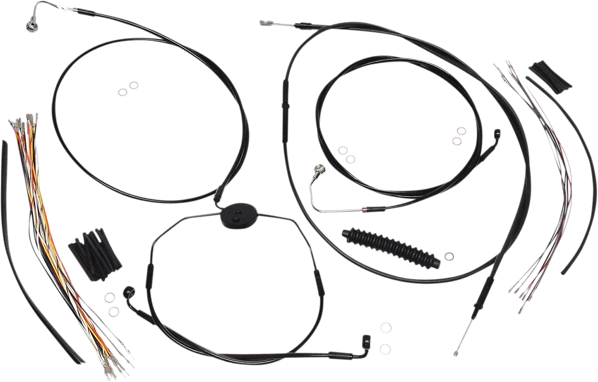 Magnum 486321 Black XR Handlebar Installation Kit with Black Fittings for 12-14in. Ape