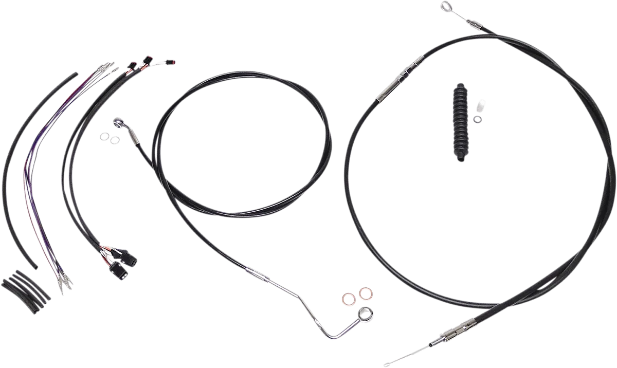 Magnum 489491 Black XR Handlebar Installation Kit with Chrome Fittings for 12-14in. Ape