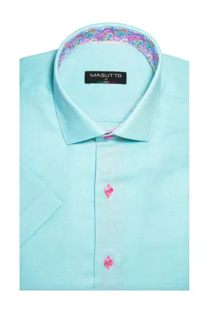 MASUTTO BRIANNE/55 SHORT SLEEVE BUTTON DOWN SHIRT