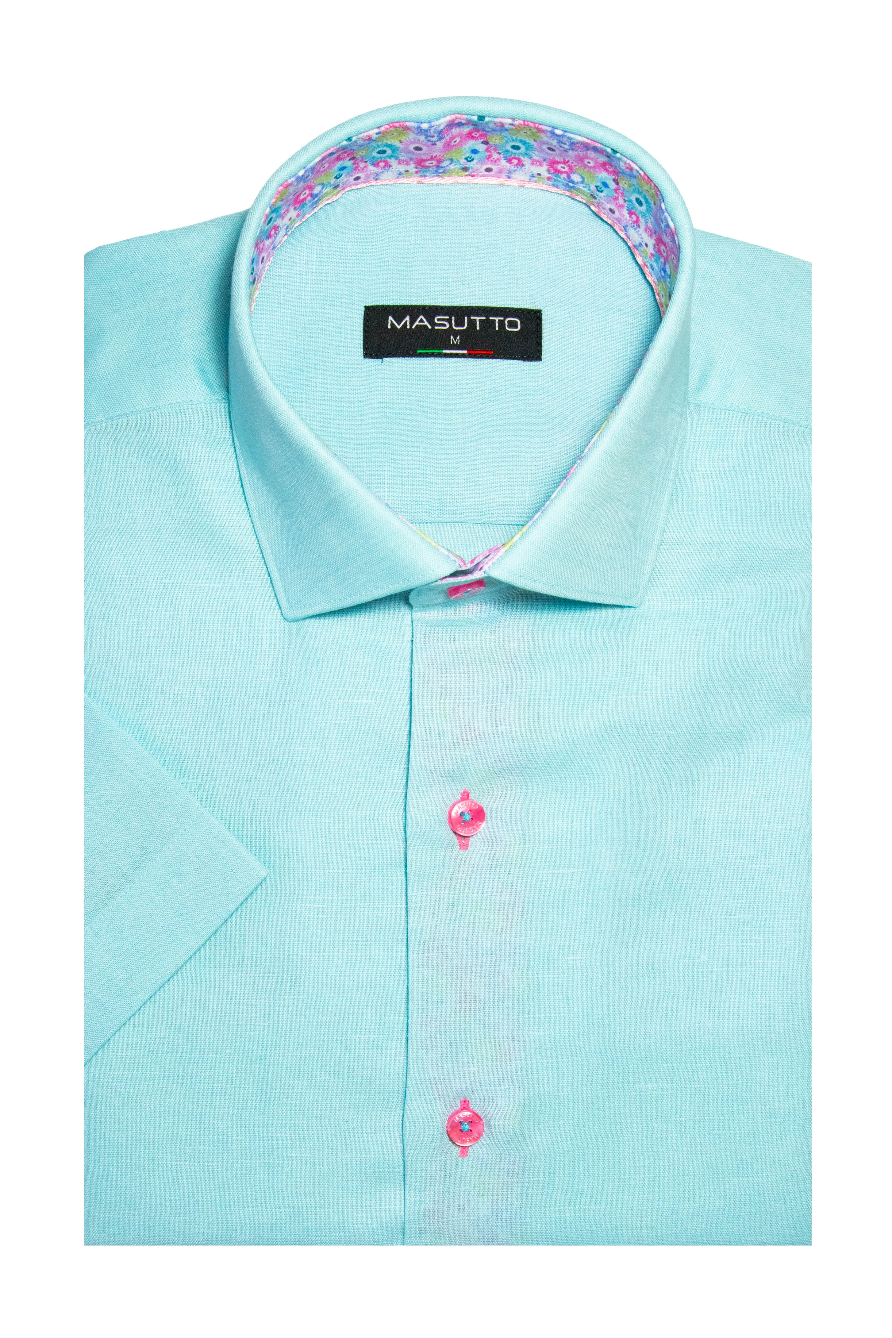 MASUTTO BRIANNE/55 SHORT SLEEVE BUTTON DOWN SHIRT
