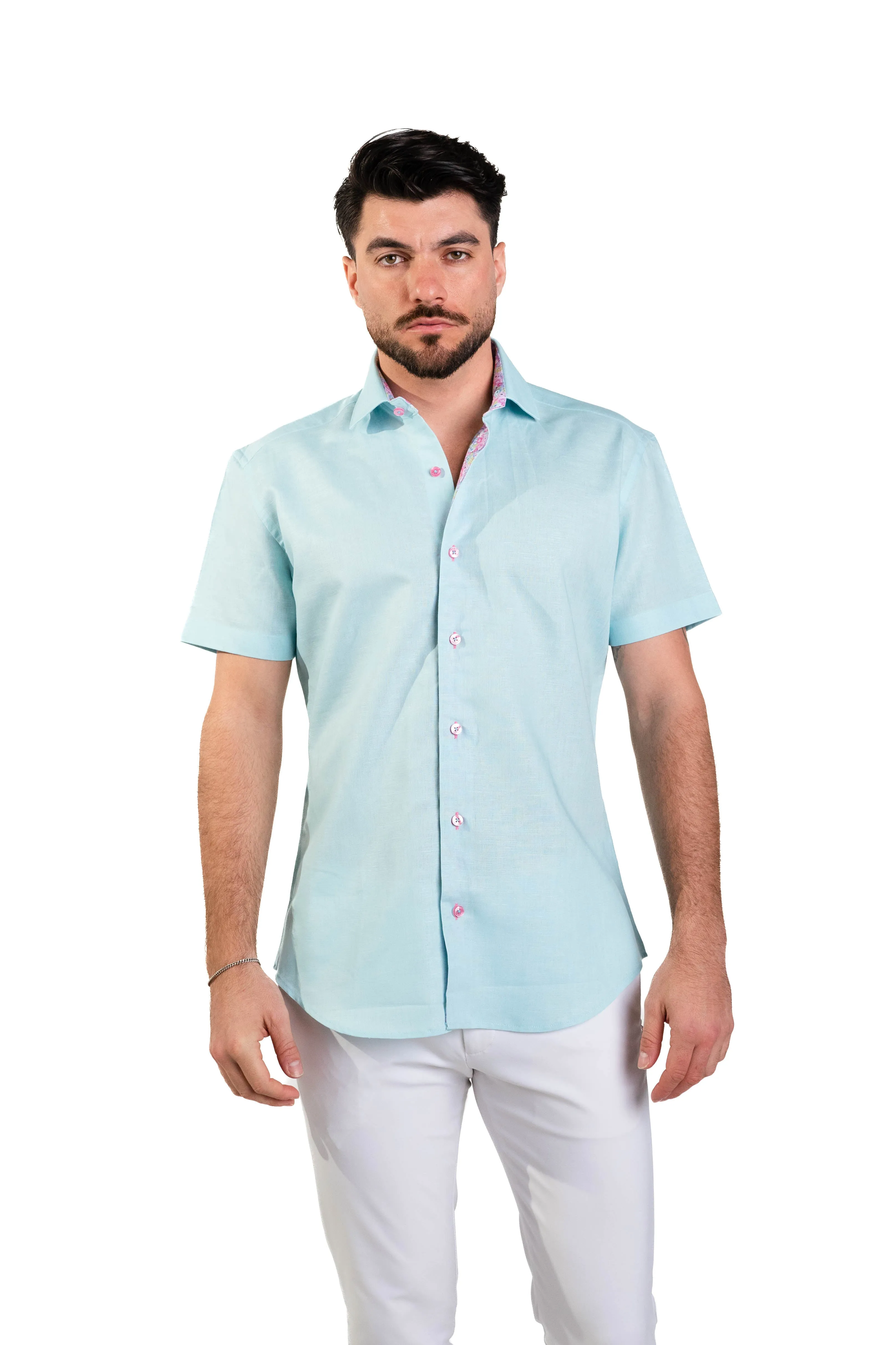 MASUTTO BRIANNE/55 SHORT SLEEVE BUTTON DOWN SHIRT