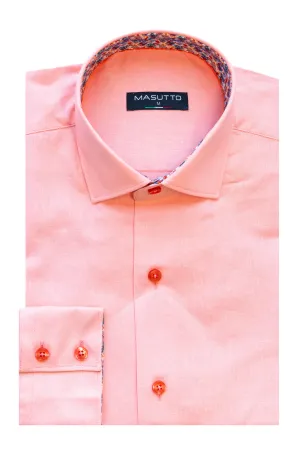 MASUTTO TORRE/26 LINEN LONG SLEEVE BUTTON DOWN SHIRT