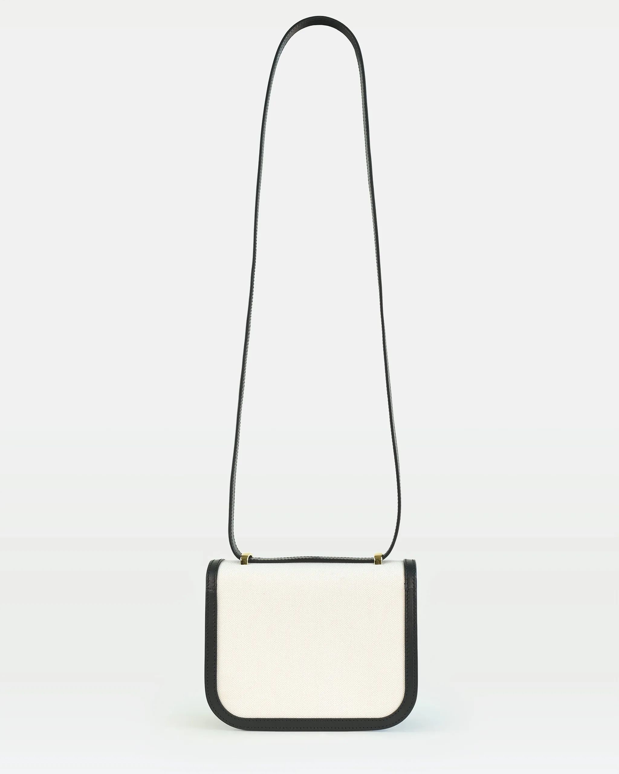 Maya crossbody bag in vegetable calfskin leather and canvas