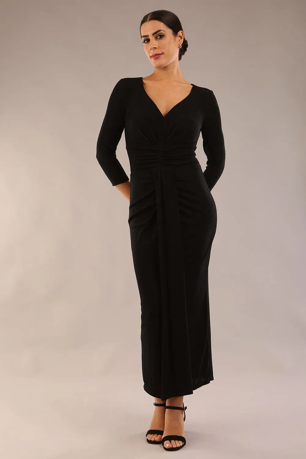 Melody 3/4 Sleeve Sparkle Midaxi Dress