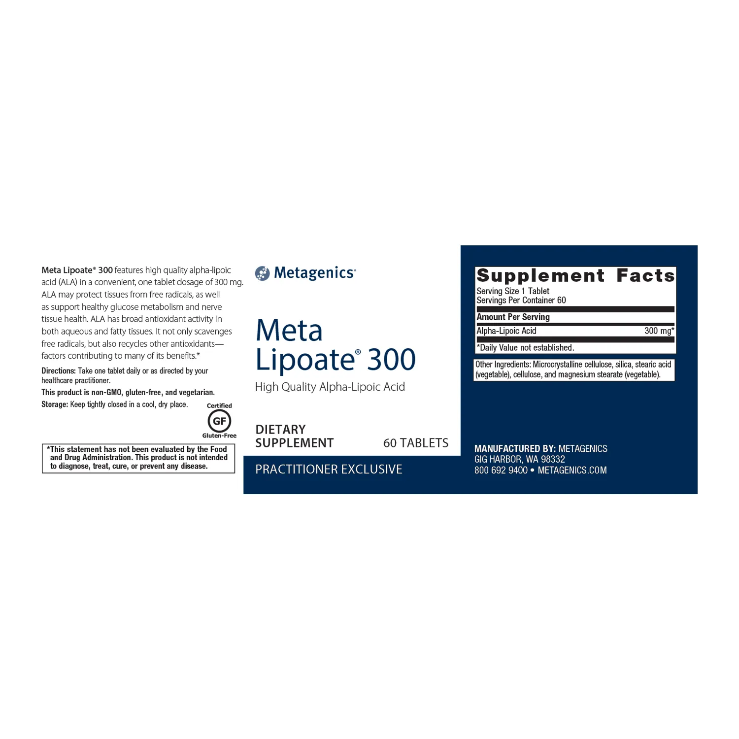 Meta Lipoate® 300 <br>High Quality Alpha-Lipoic Acid