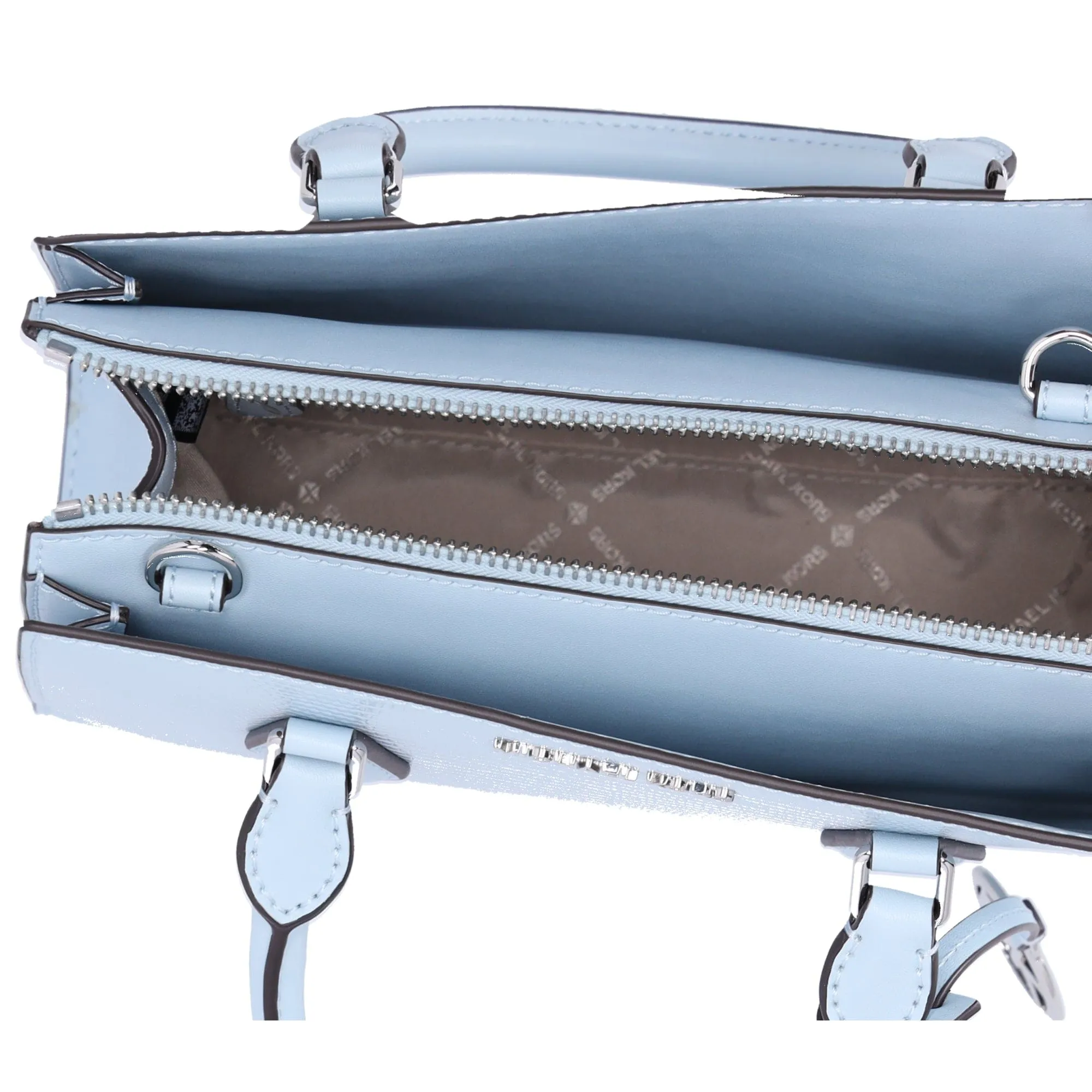 Michael Kors Sheila Small Faux Saffiano Leather Satchel Vista Blue