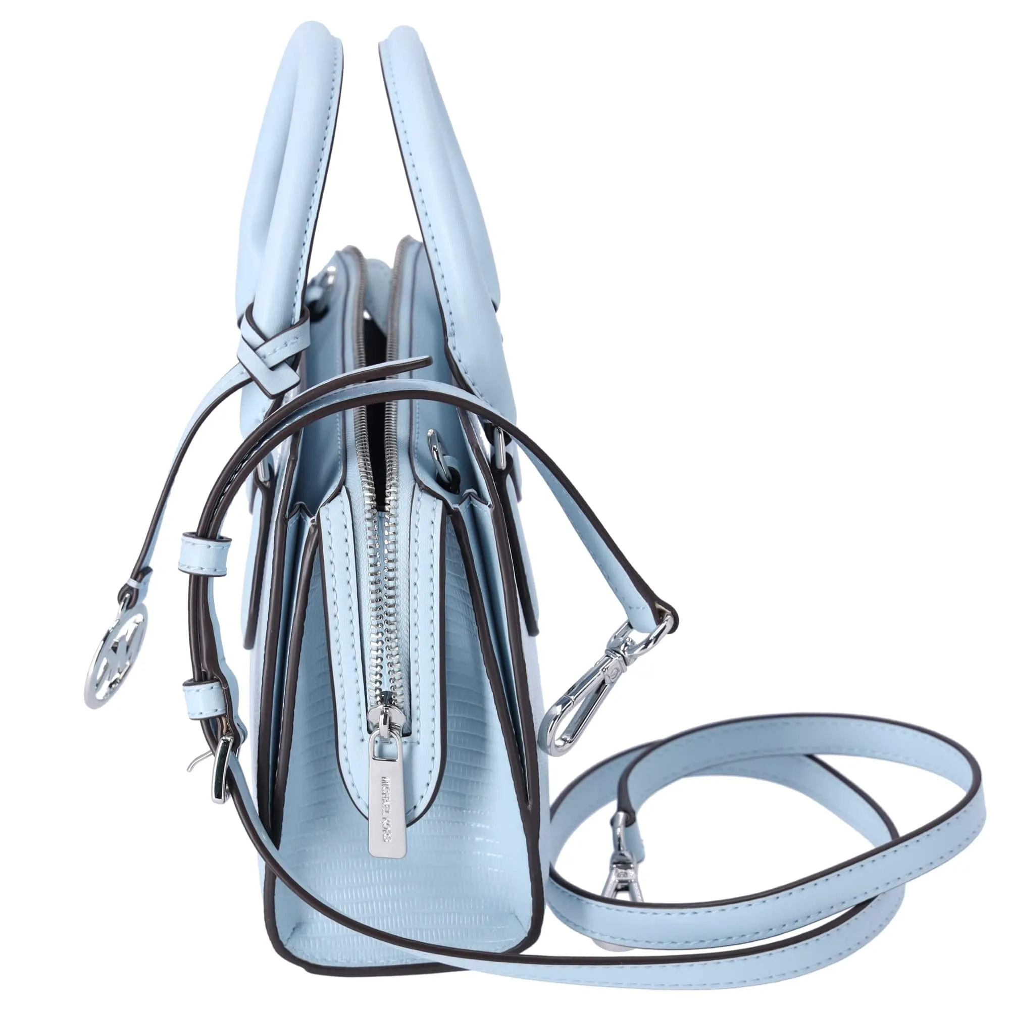Michael Kors Sheila Small Faux Saffiano Leather Satchel Vista Blue