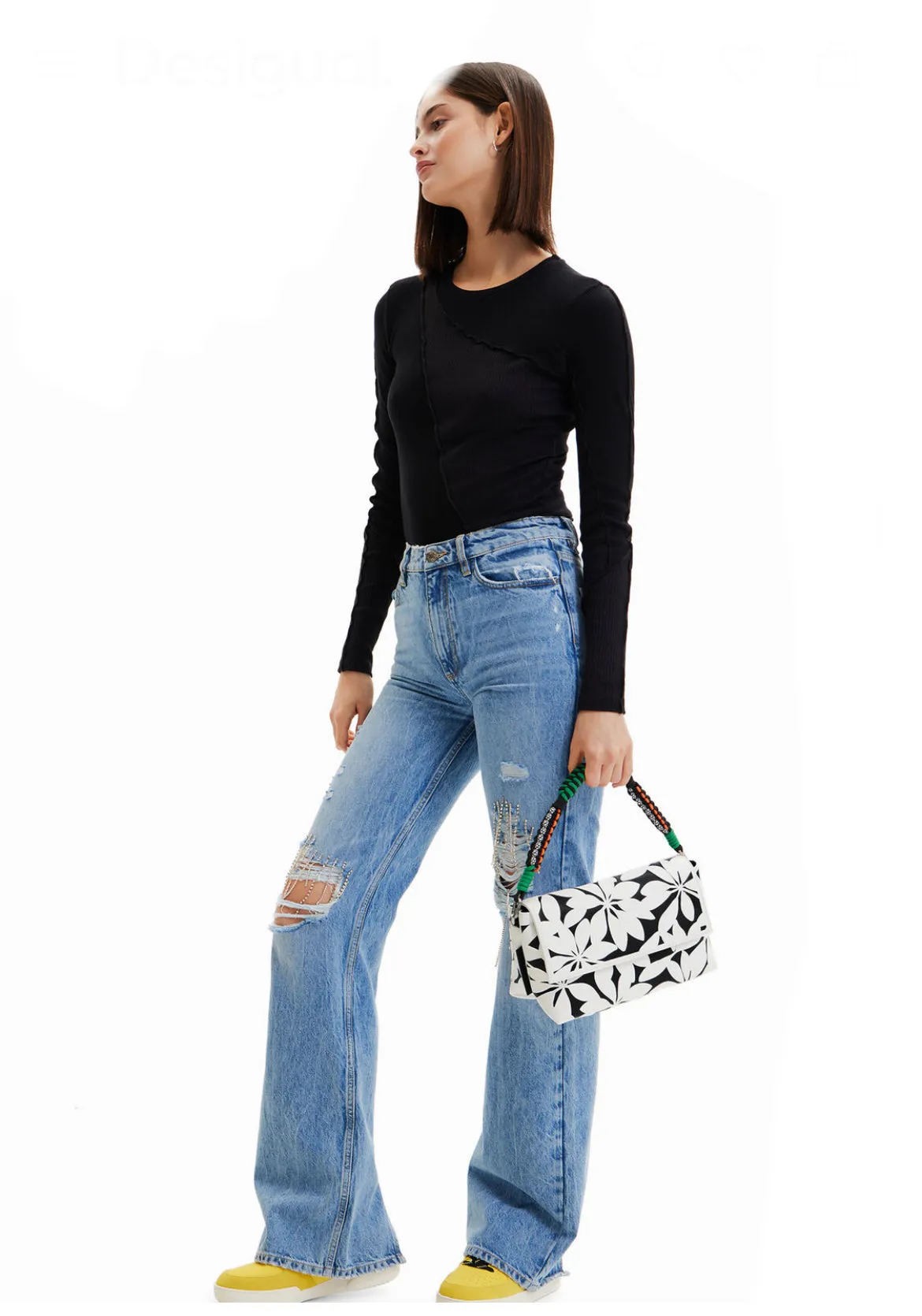 Midsize floral crossbody bag women