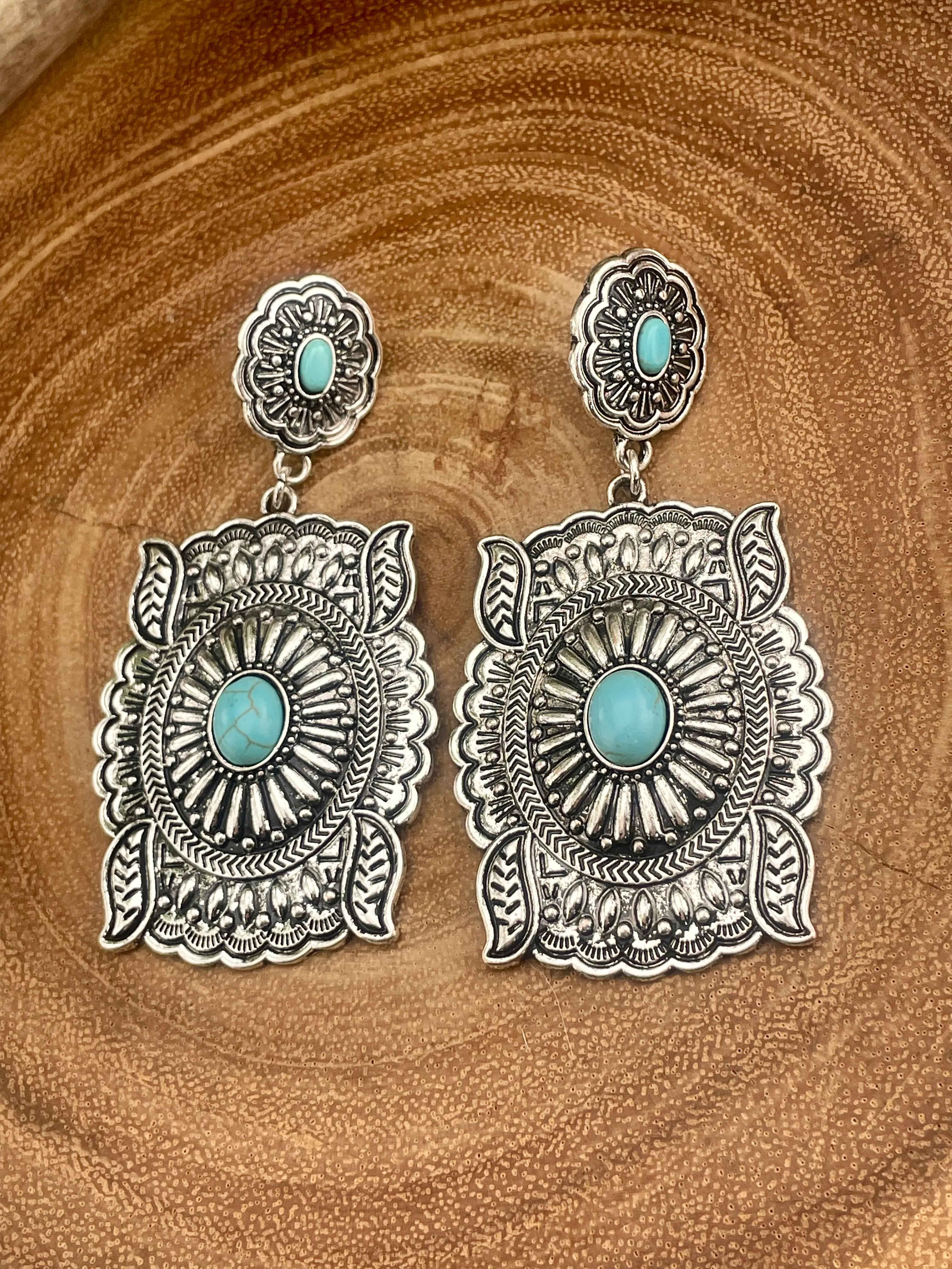 Misty Double Concho Post Earrings