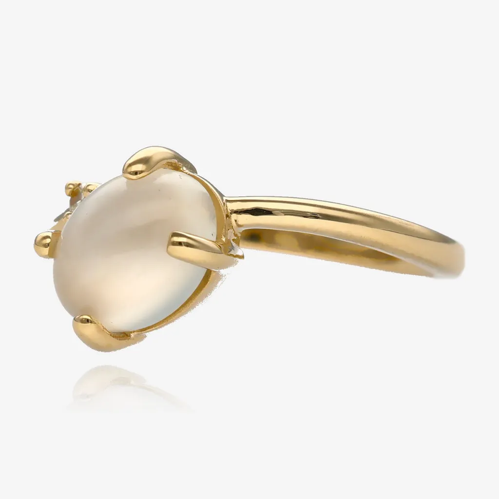 Moonstone Shimmer Yellow Gold Ring
