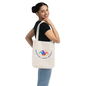 Motivational Organic Canvas Tote Bag - "Practice, Laugh, Repeat!"