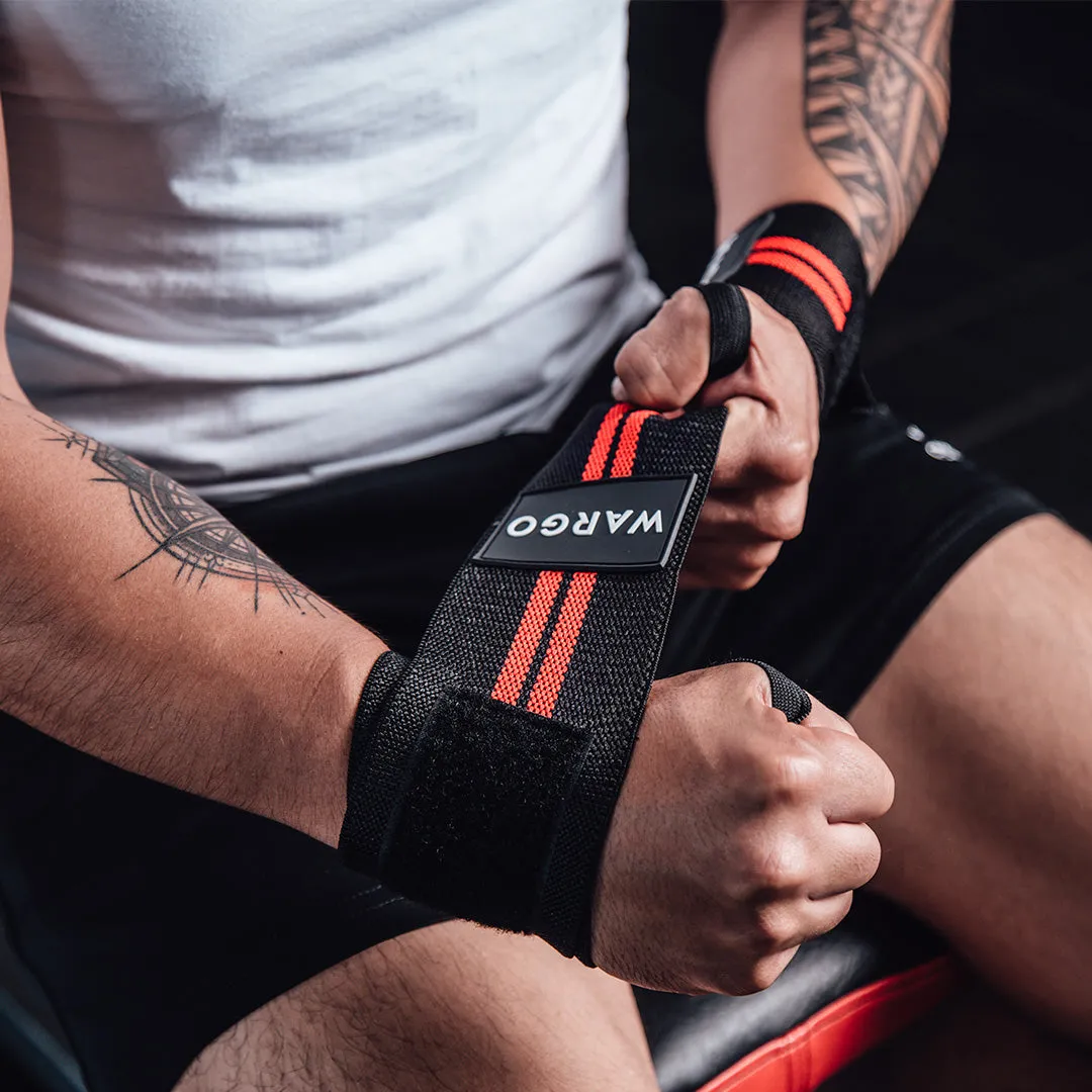 MUÑEQUERAS PARA GYM - BLACK FUCSIA STRIPE