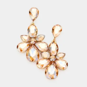 Multi Light Topaz Crystal Stone Dangle Pageant Earrings | Prom Earrings | 539178