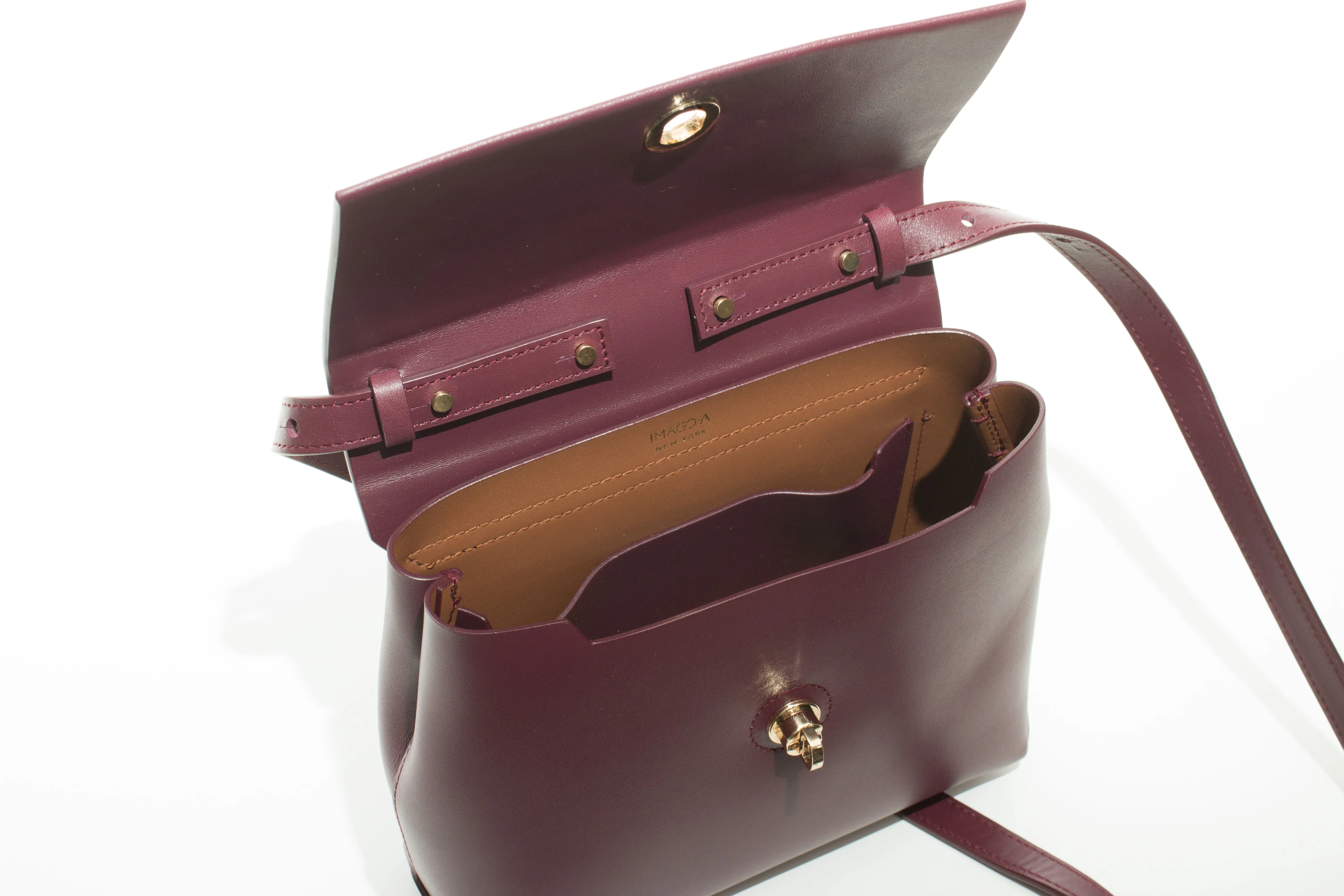 Nº48 Carré Top Handle Mini - Bordeaux