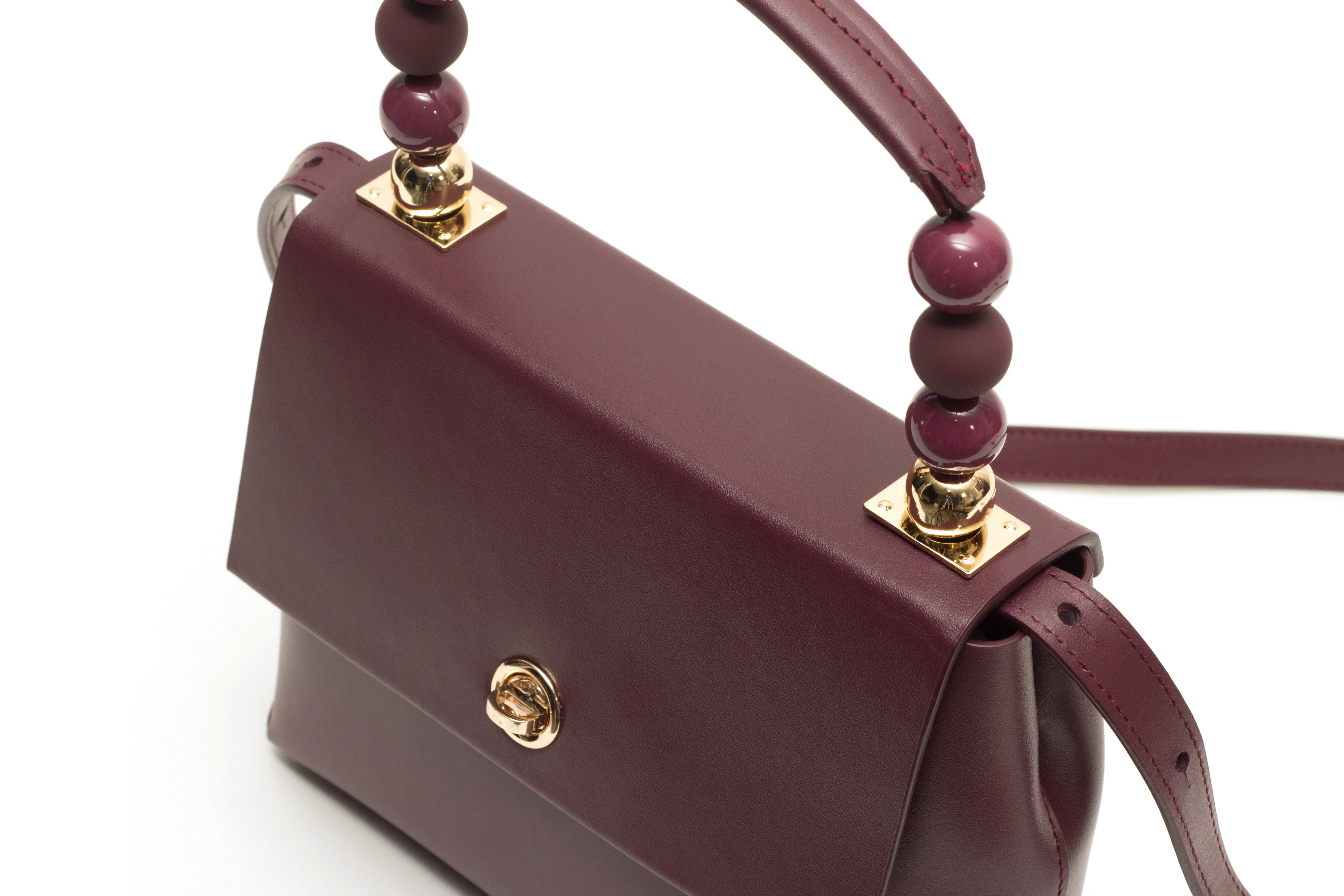 Nº48 Carré Top Handle Mini - Bordeaux