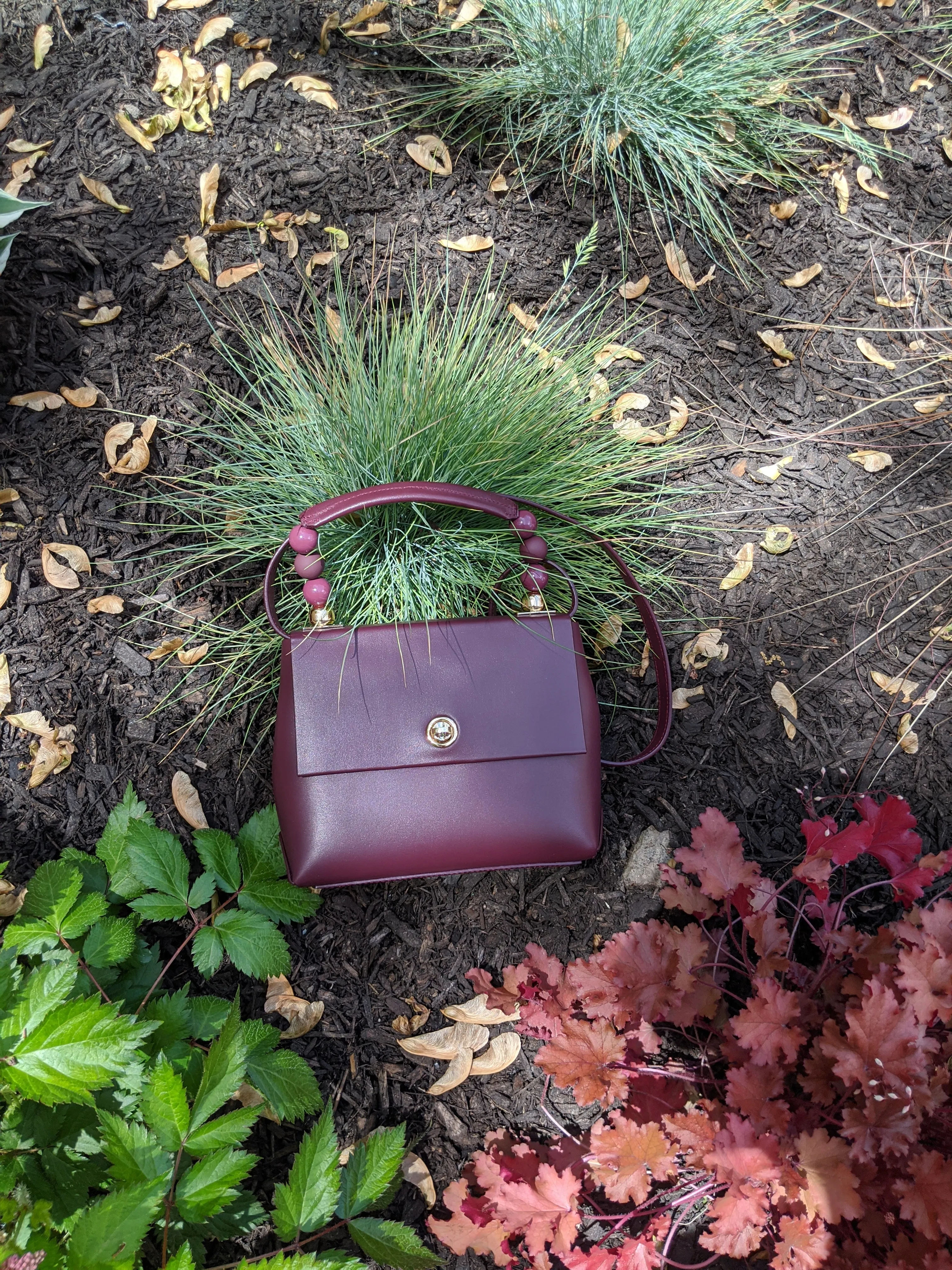 Nº48 Carré Top Handle Mini - Bordeaux