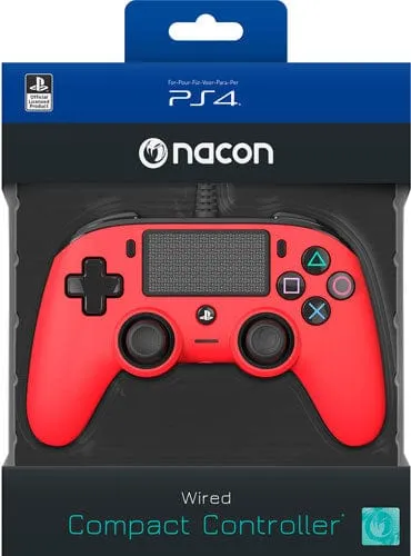 Nacon - Wired Compact Controler for PS4 (Red)
