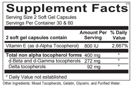 Natural Vitamin E Mixed Tocopherols