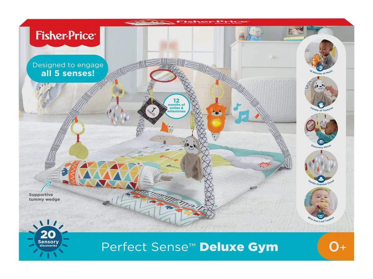 New in box! Fisher-Price GLK34 Perfect Sense Deluxe Gym! Retails $156 