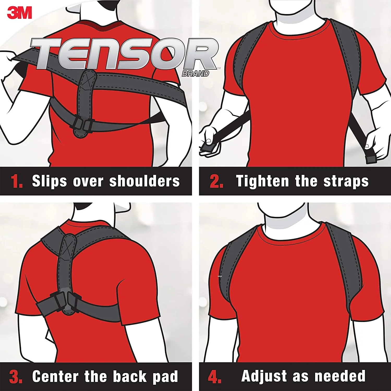 New in package! Tensor Posture Corrector, Adjustable Back Support, for Women and Men, Helps Promote Proper Posture, Black