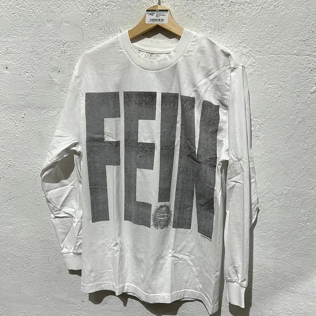 NEW Travis Scott FEIN Long Sleeve Tee - White