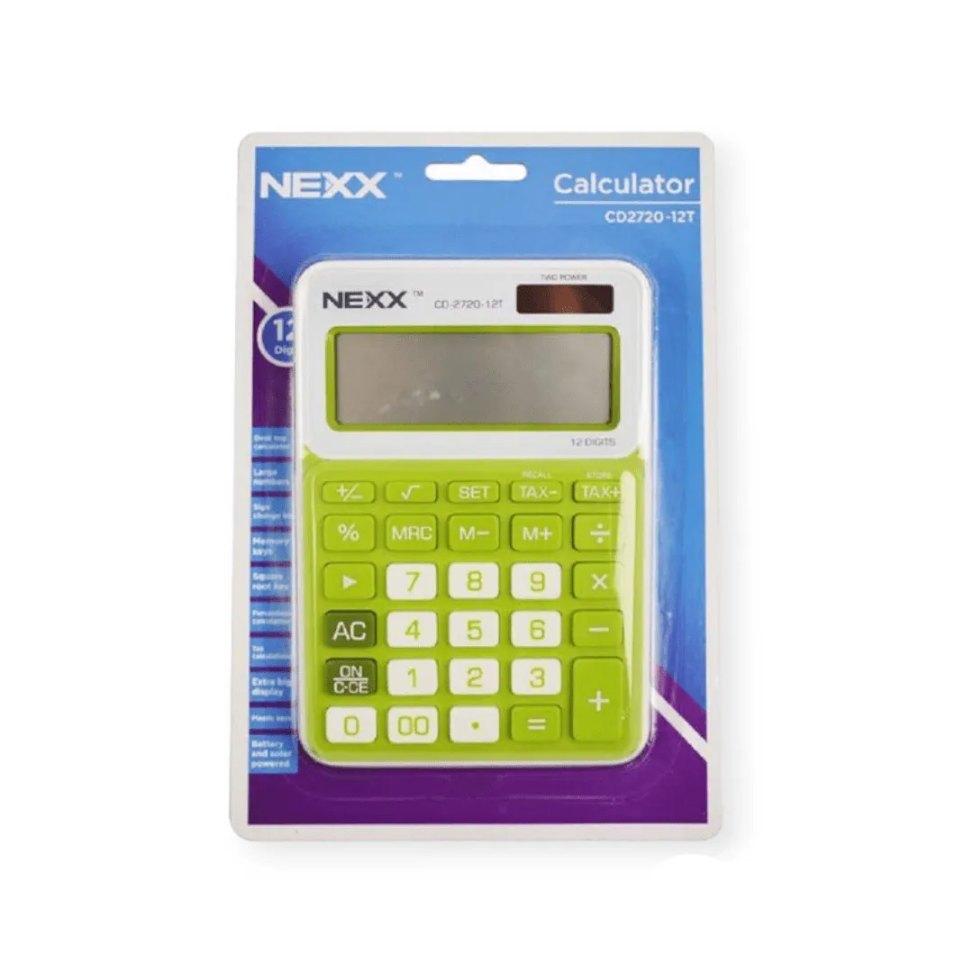 Nexx Cd2720 Green 12 Digit Desktop Calculator