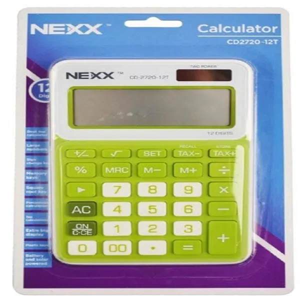 Nexx Cd2720 Green 12 Digit Desktop Calculator