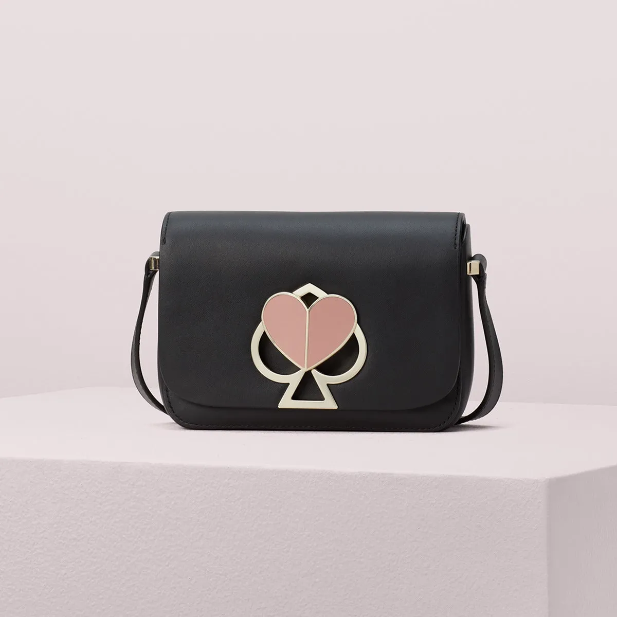 Nicola Twistlock Small Black Shoulder Bag