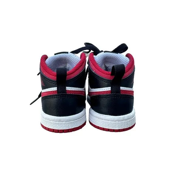 Nike Air Jordan 1 Mid TD White Gym Red Black 640735-122 Baby Toddler Size 5C
